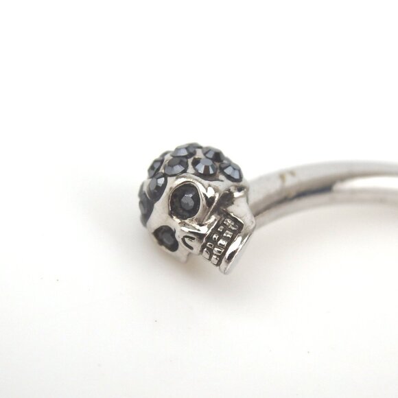 Authentic ALEXANDER McQUEEN Skull motif bangle bracelet metal/Rhinestone [Used] - Picture 3 of 10